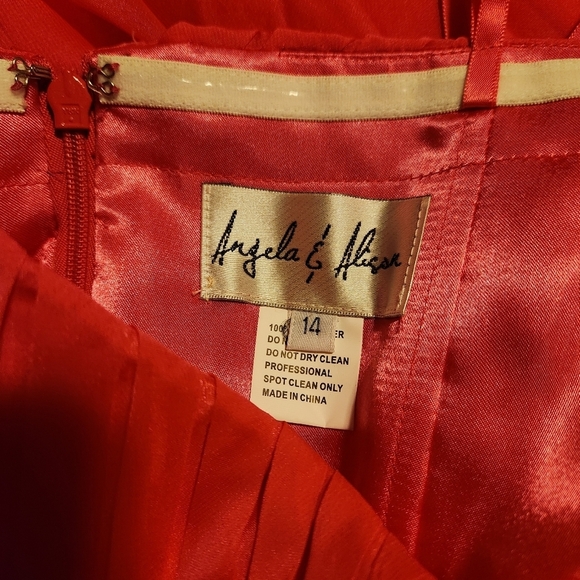 Angela & Alison Watermelon Strapless Gown - Picture 8 of 9